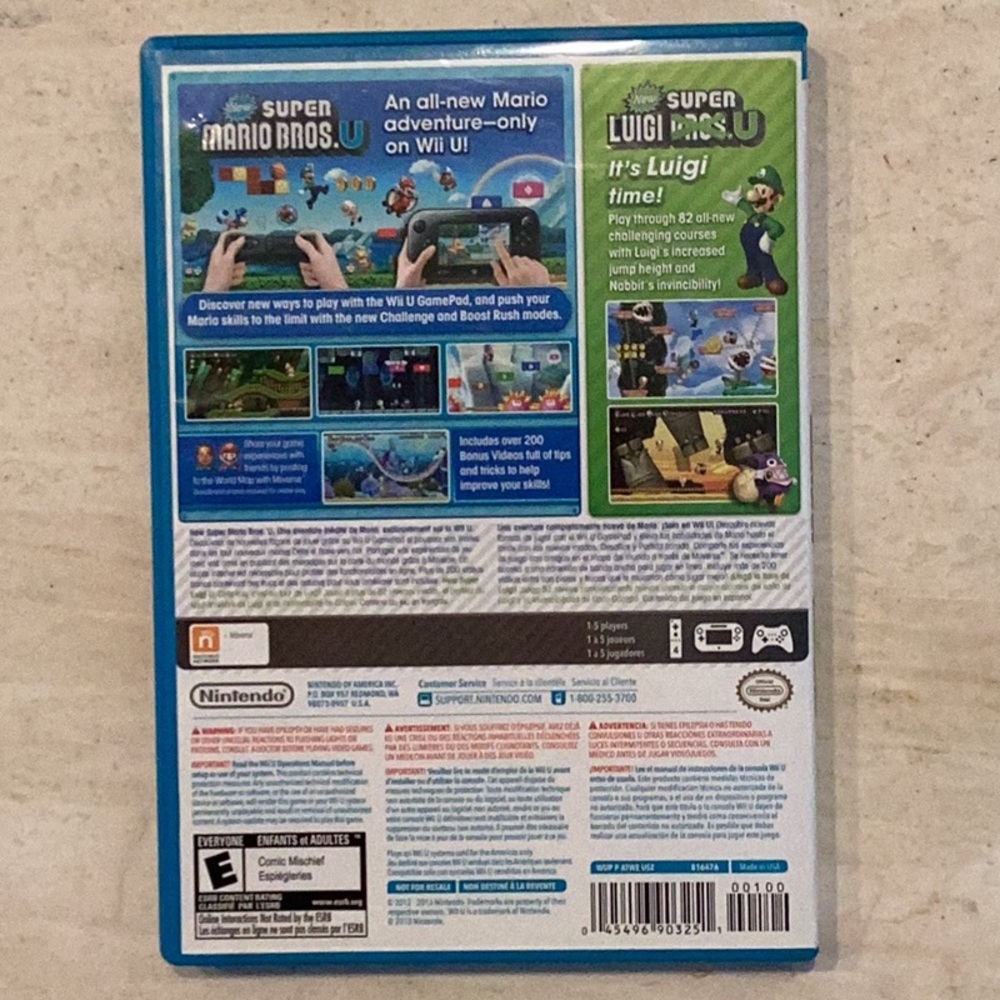 New Super Mario Bros U With New Super Luigi U Nintendo Wii U Game CIB - Picture 2 of 7